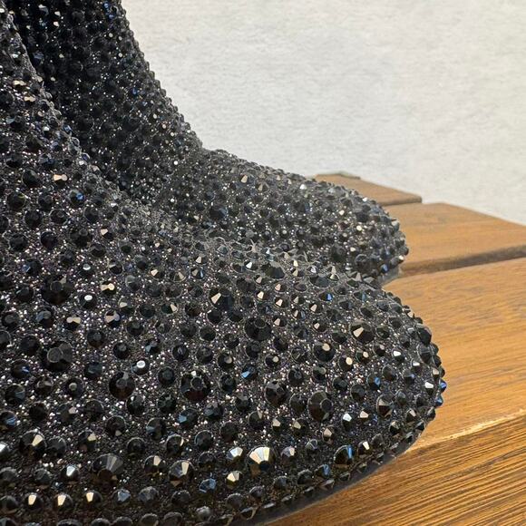 Link Girls Black Rhinestone Knee-high High Heel Boots Girls Size 12 - Picture 2 of 9